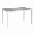PAZZO DESIGN Tavolo Fisso Augusto in Cemento Grigio con Gambe Bianche per Cucina e Soggiorno, 110x68x75 cm, Prodotto in Italia