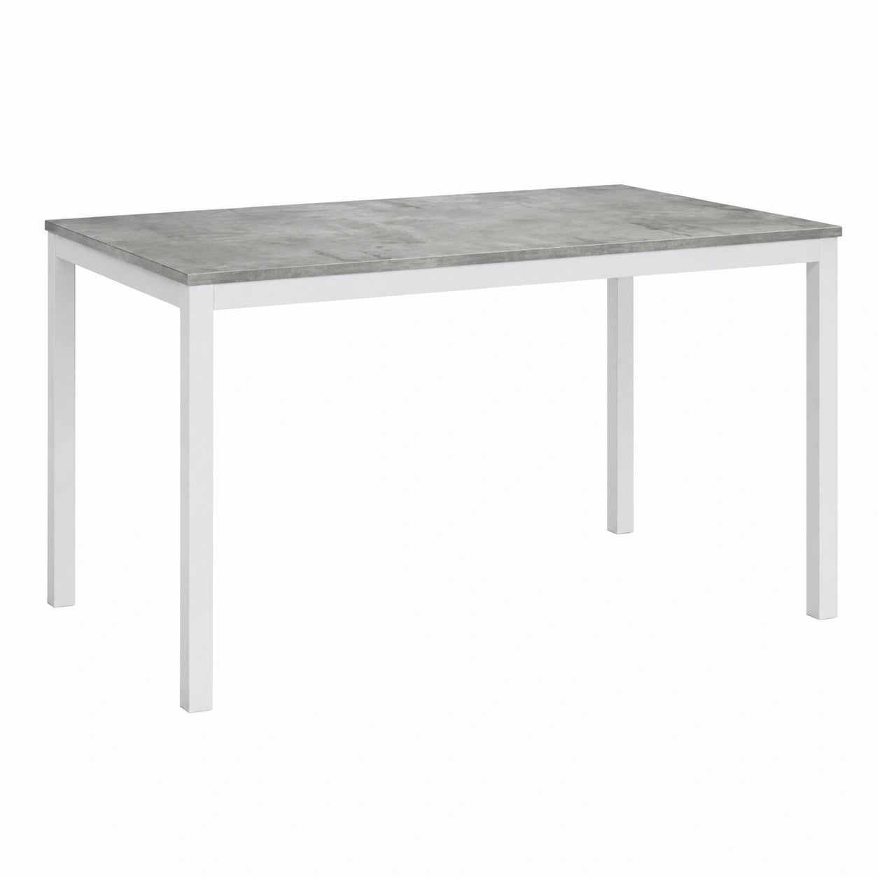 PAZZO DESIGN Tavolo Fisso Augusto in Cemento Grigio con Gambe Bianche per Cucina e Soggiorno, 110x68x75 cm, Prodotto in Italia