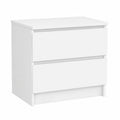 Cassettiera Moderna a 2 Cassetti per Casa, 60x55x40 cm, Bianco
