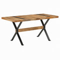 Tavolo da pranzo in legno di mango massello stile industriale 160x80 cm