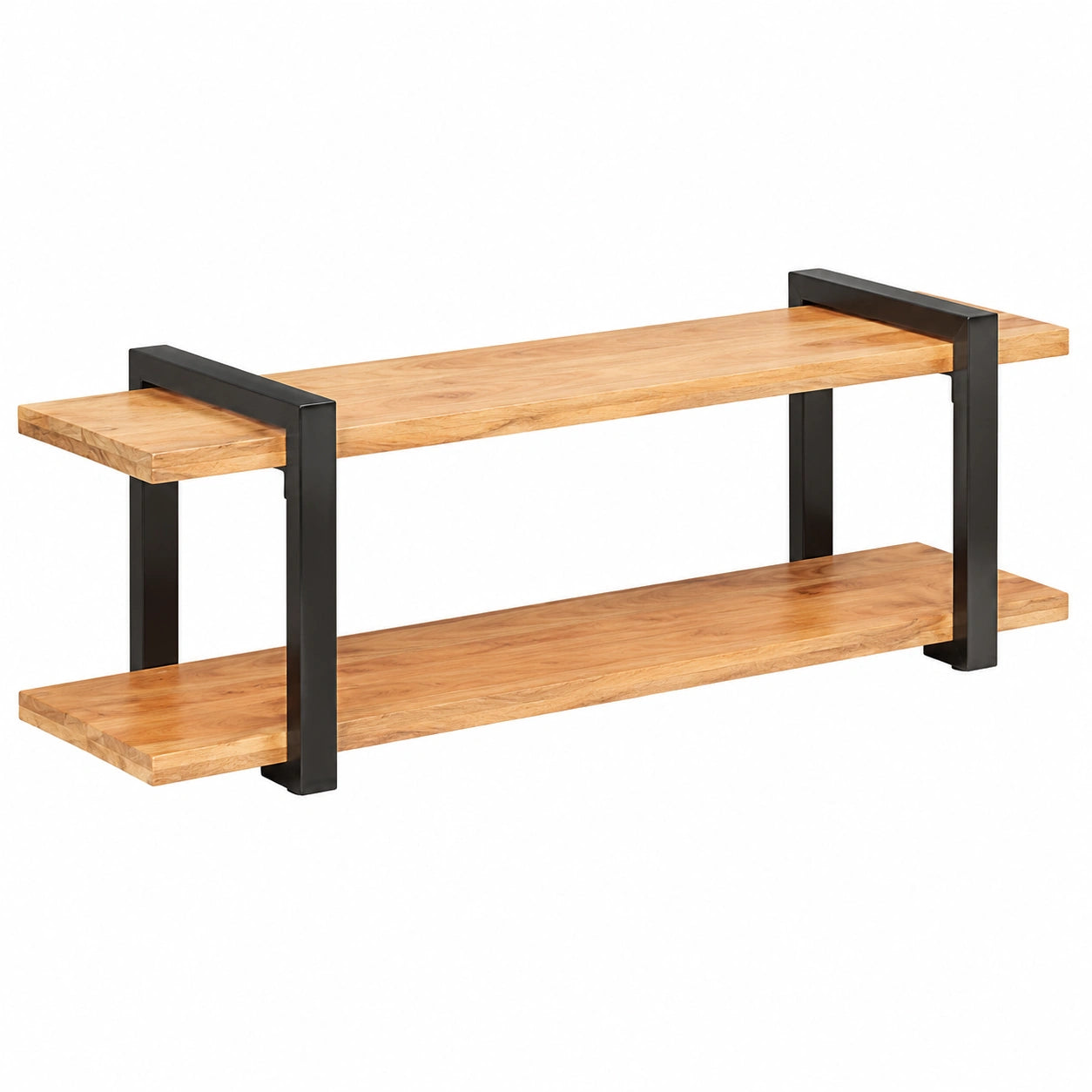 Supporto TV in legno massello stile industriale, 130x40 cm, multifunzionale e stabile