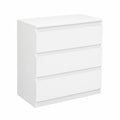 Cassettiera Moderna Bianca con 3 Cassetti per Camera e Soggiorno, 70x40x75cm