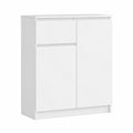 AKORD Comò Moderno con 2 Ante e 1 Cassetto per Ingresso e Bagno, 80x99x40 cm, 34 kg, Bianco