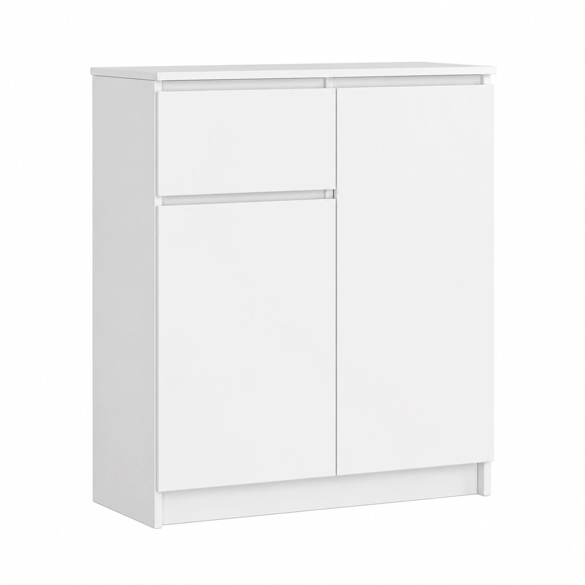 AKORD Comò Moderno con 2 Ante e 1 Cassetto per Ingresso e Bagno, 80x99x40 cm, 34 kg, Bianco