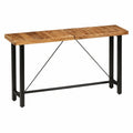 Set Bar in Legno di Acacia e Pelle con Tavolo in Stile Industriale