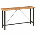 Tavolo da Bar in Legno di Acacia e Acciaio Nero 180x70x107 cm, Design Industriale per Cucina e Sala da Pranzo