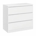 Comò Bianco con 3 Cassetti, 70 cm, Prese e Porte USB, per Ogni Ambiente