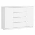 Cassettiera Moderna 140 cm con 4 Cassetti e 2 Ante, Mobile per Soggiorno e Camera
