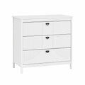 Cassettiera Moderna in Legno Bianco con 3 Cassetti e Kit Sicurezza