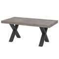 Tavolo da Pranzo Moderno Estensibile Oliver in Legno Colore Cemento con Gambe a X Antracite