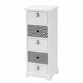 Cassettiera Alta e Moderna con 5 Cassetti, Bianco e Grigio, per Camera e Bagno