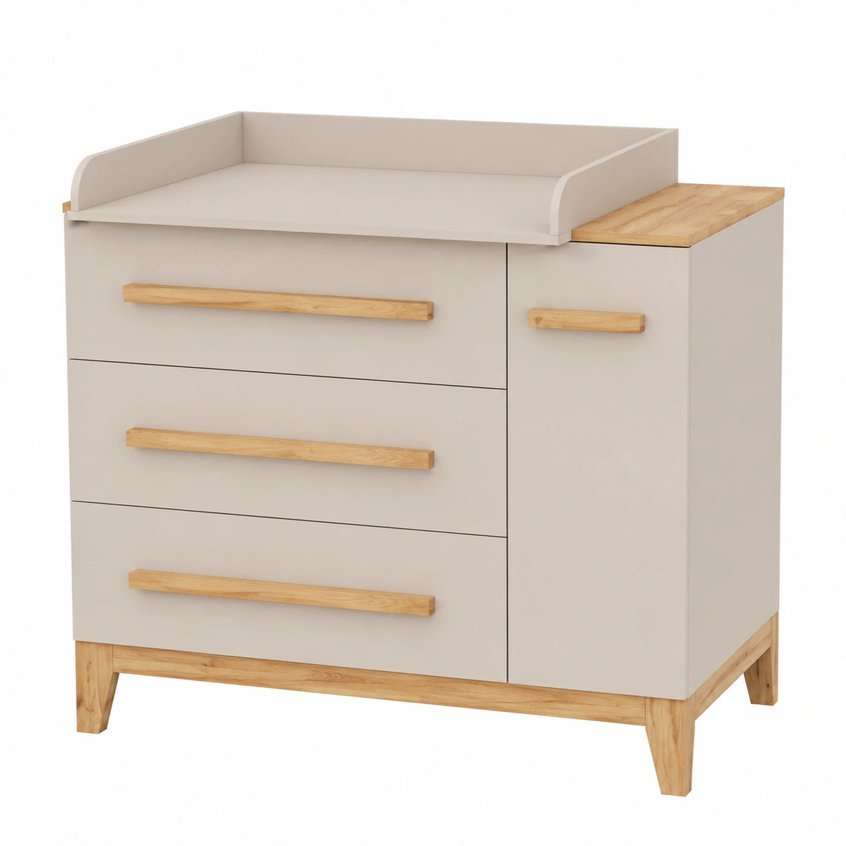 VitaliSpa Fasciatoio Malia, Design Cashmere, 98x98 cm, con Cassetti e Piano Removibile