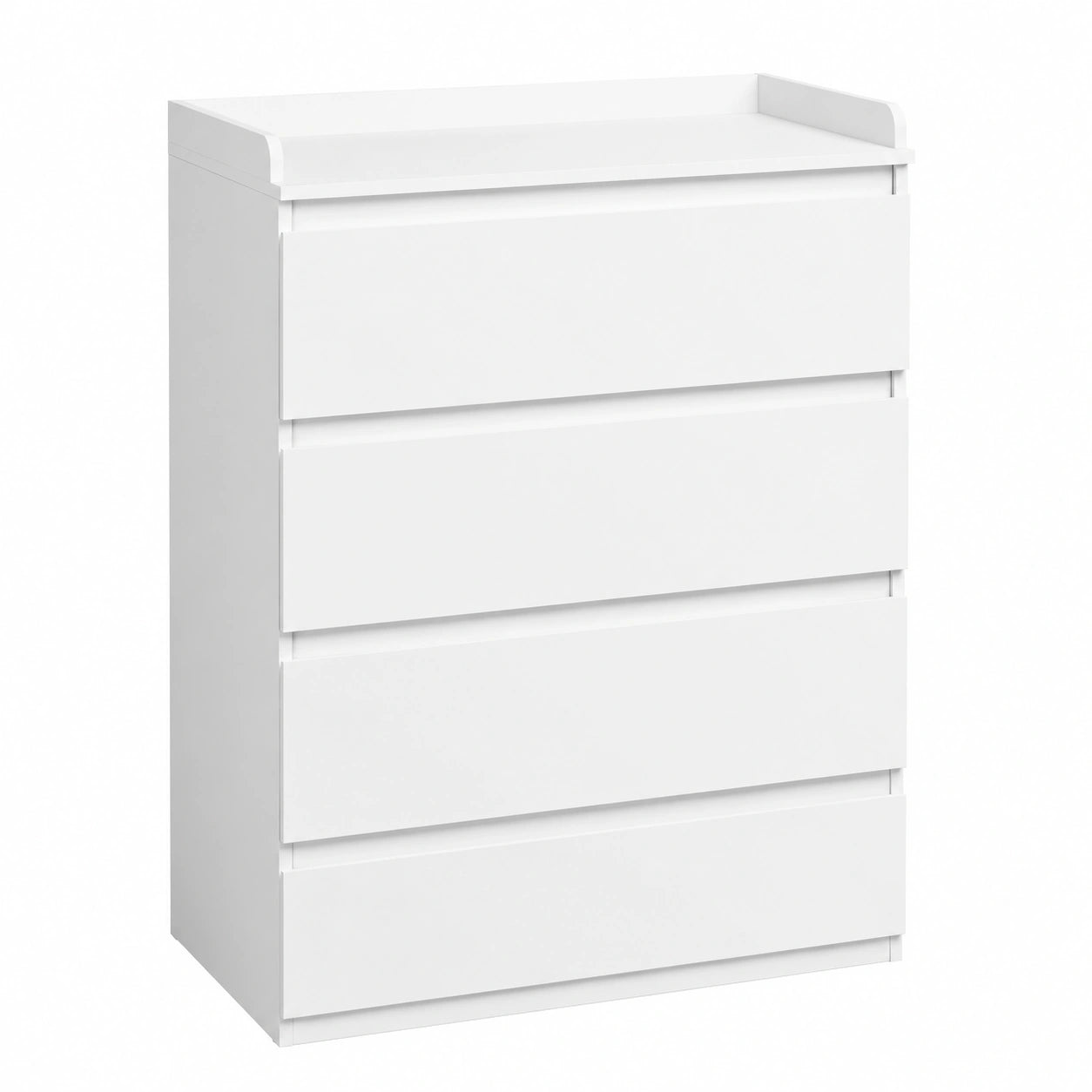 Mobile Contenitore Stile Moderno con 3 Cassetti Bianchi in Melamina, 70x40x80 cm, per Camera da Letto e Soggiorno